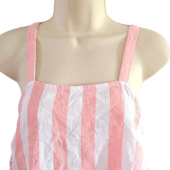 NWOT Abound Women’s Pink & White Striped Linen Blend Crop Cami Top Size XS - Picture 4 of 5